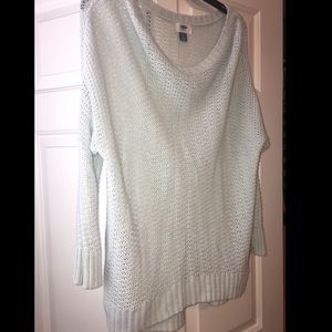 Slouchy crochet baby blue top ✨